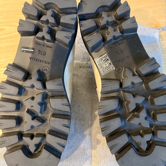 Aquatalia Womens Ivory Alexi Toe Block Heel Slip On Leather Loafers 6.5M - Picture 4 of 4